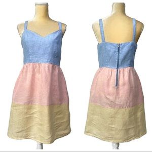 Cynthia Rowley Linen Colorblock Dress size S